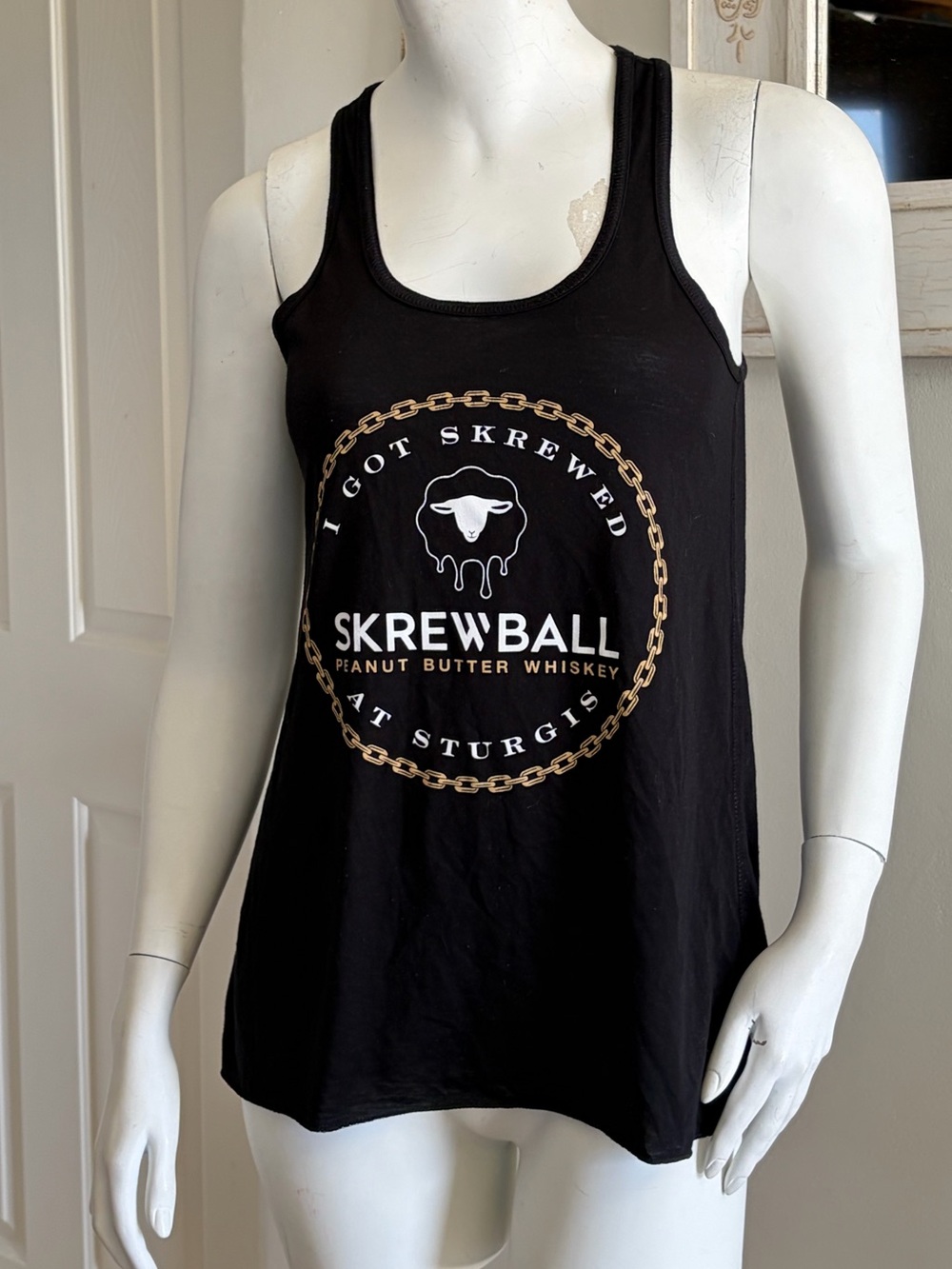 Skrewball Peanut butter Whiskey Sturgis Razorback TankTop Size S